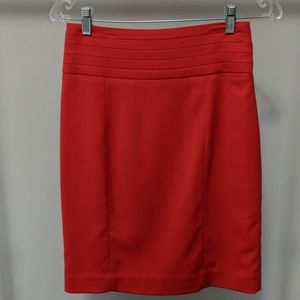 Red High-waisted Pencil Skirt